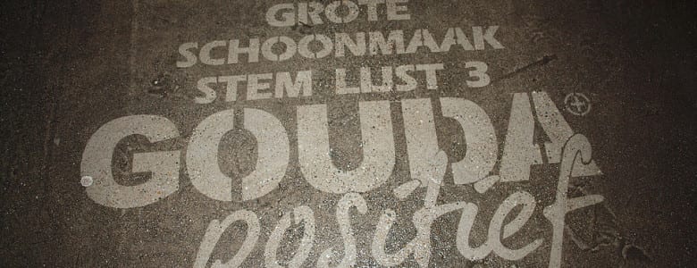 gouda positief reverse graffiti